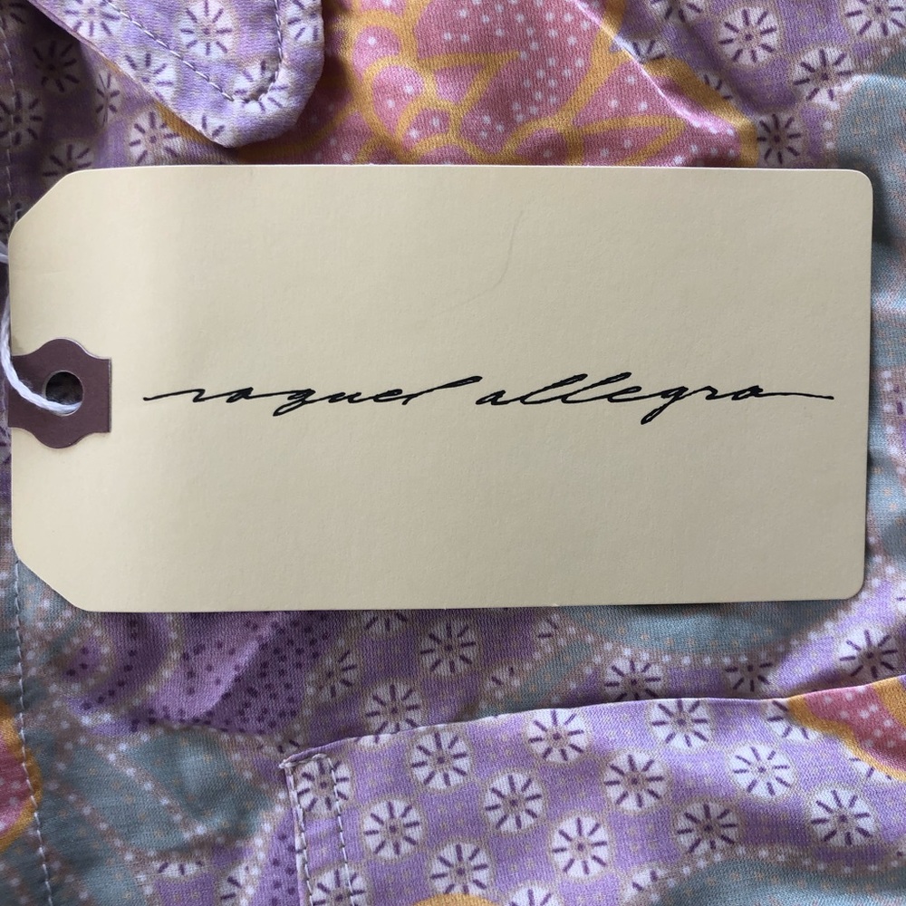 Raquel Allegra Woodblock Silk Cotton Sateen Button Down Print.